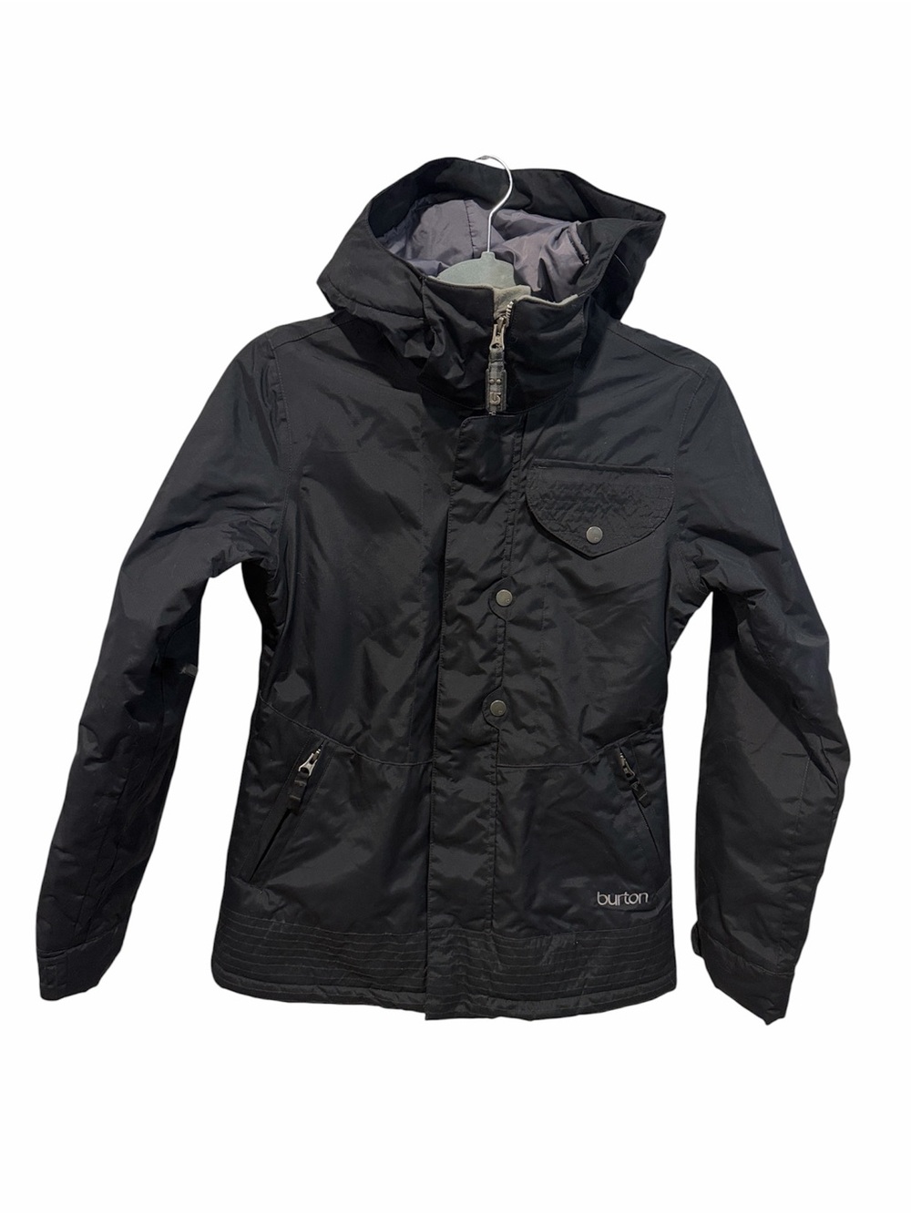 Burton women’s black dry ride hooded snowboard jacket size XS